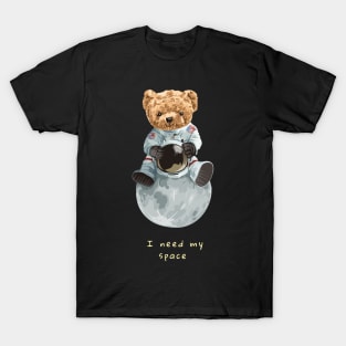 Bear in a space suit, sitting on the moon T-Shirt